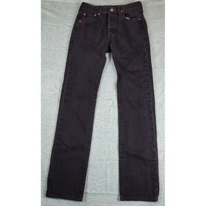 Levi's 501  Original Fit Black Jeans Men's W29 L34 Button Fly Straight Leg Denim